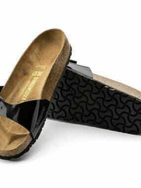 Birkenstock Madrid Patent Leather Slide Sandals 8